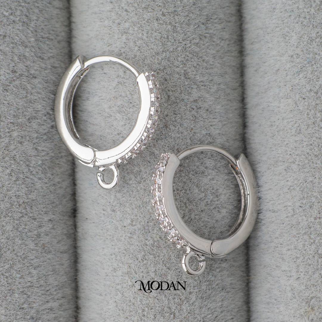 Minimalist Micro Paved Hoops Earrings DIY Earrings Findings Pengait Anting Elegant Hypoallergenic Gold Filled