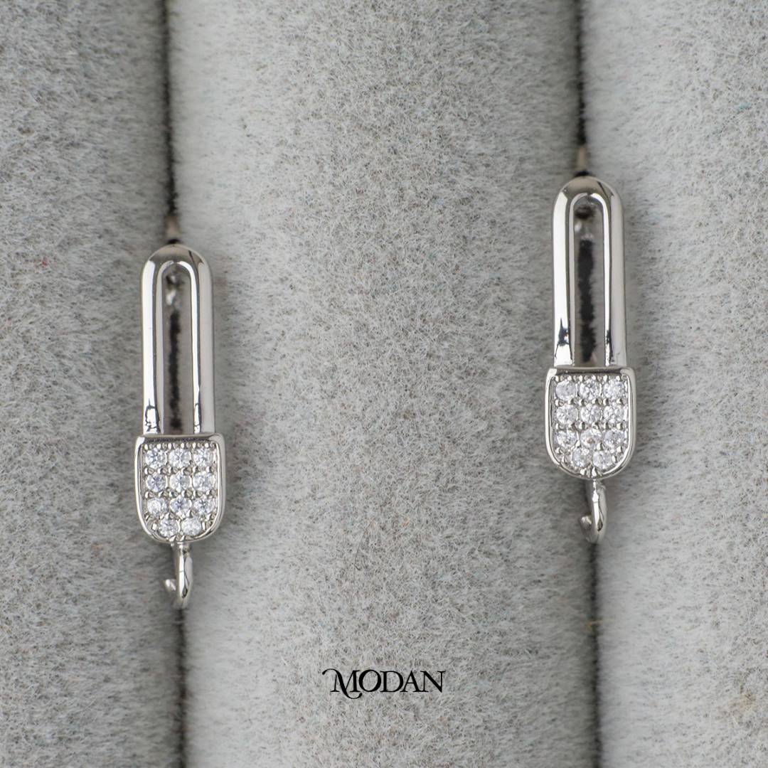 Micro Paved English Lock Earrings DIY Earrings Findings Pengait Anting Elegant Hypoallergenic Gold Filled