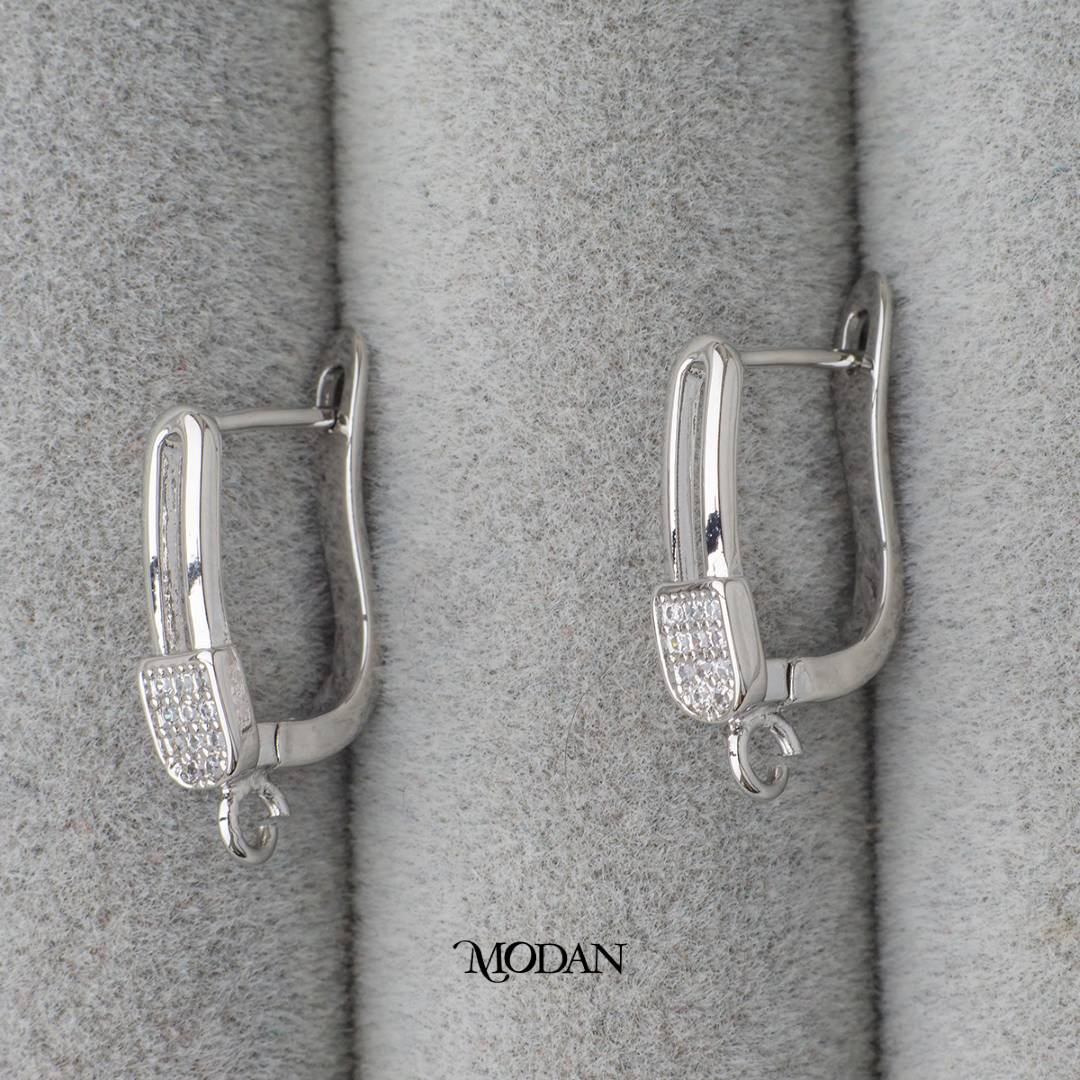 Micro Paved English Lock Earrings DIY Earrings Findings Pengait Anting Elegant Hypoallergenic Gold Filled