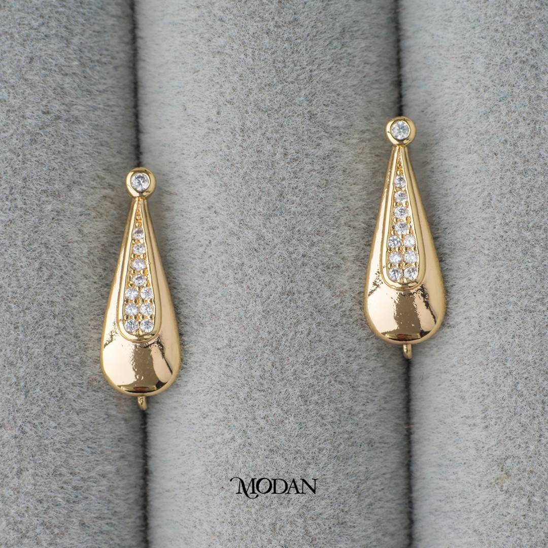English Lock Teardrop Shaped Earrings DIY Earrings Findings Pengait Anting Elegant Hypoallergenic Gold Filled