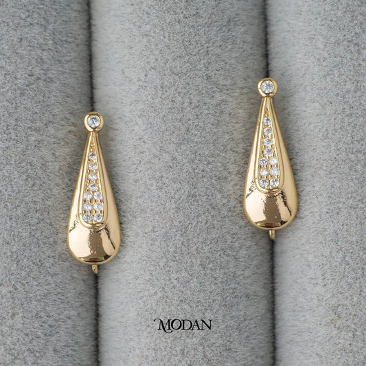 English Lock Teardrop Shaped Earrings DIY Earrings Findings Pengait Anting Elegant Hypoallergenic Gold Filled