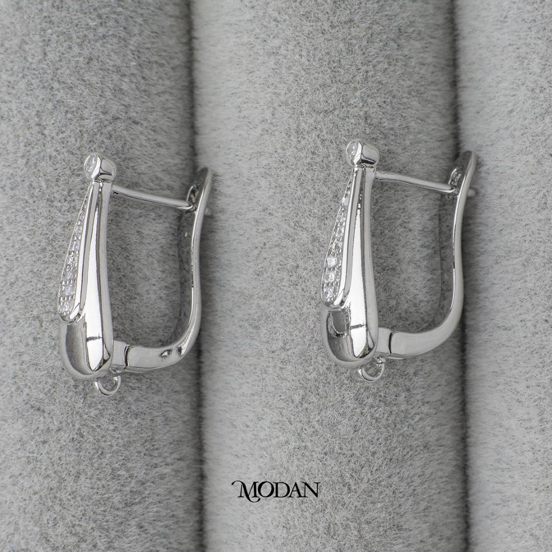 English Lock Teardrop Shaped Earrings DIY Earrings Findings Pengait Anting Elegant Hypoallergenic Gold Filled