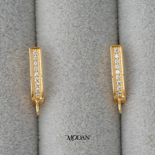 Micro Paved English Lock Earrings DIY Earrings Findings Pengait Anting Elegant Hypoallergenic Gold Filled