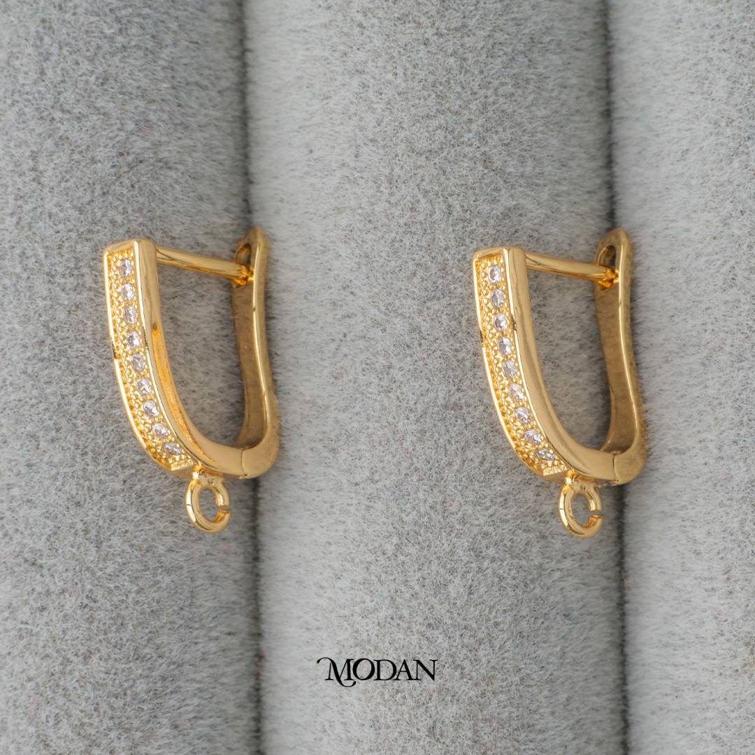 Micro Paved English Lock Earrings DIY Earrings Findings Pengait Anting Elegant Hypoallergenic Gold Filled
