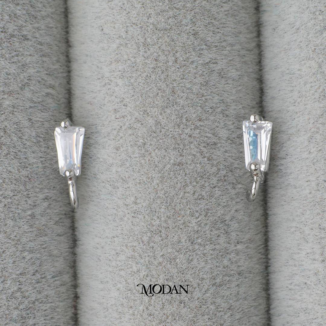 Mini Baguette Stud Earrings DIY Earrings Findings Pengait Anting Tusuk Kecil Hypoallergenic Gold Filled