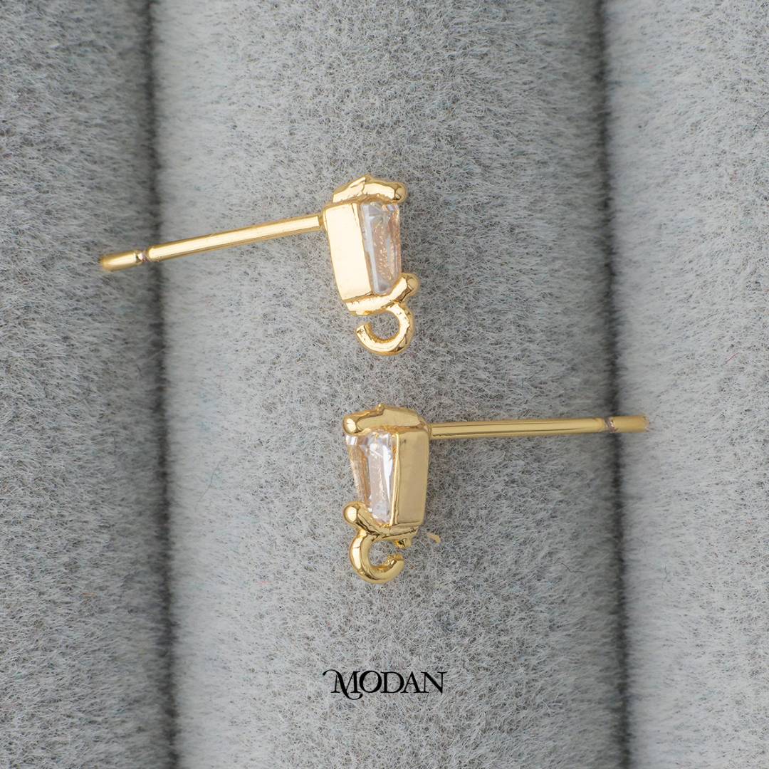 Rectangular Bar Stud Earrings DIY Earrings Findings Pengait Anting Tusuk Kecil Hypoallergenic Gold Filled