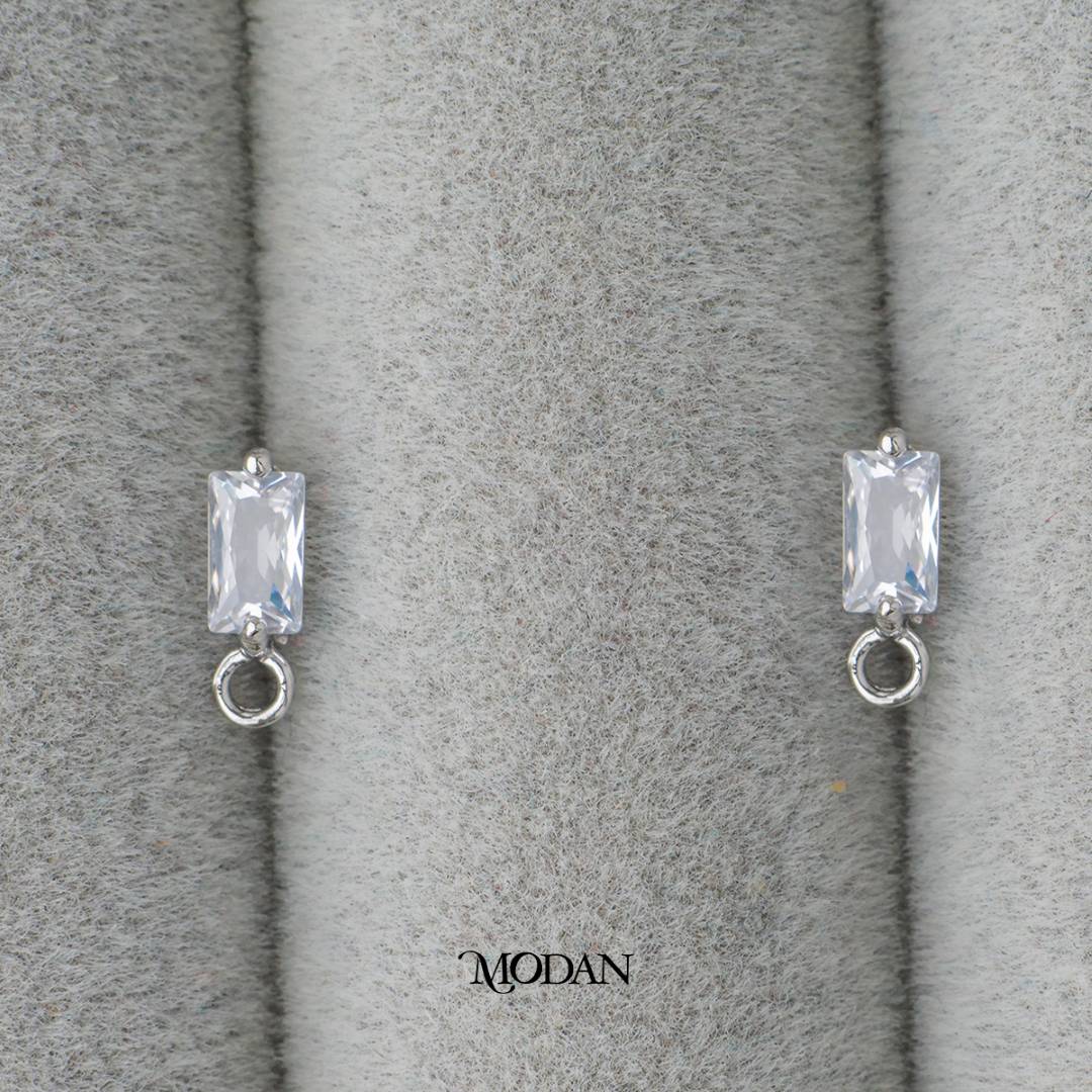 Tiny Baguette Stud Earrings DIY Earrings Findings Pengait Anting Tusuk Kecil Hypoallergenic Gold Filled