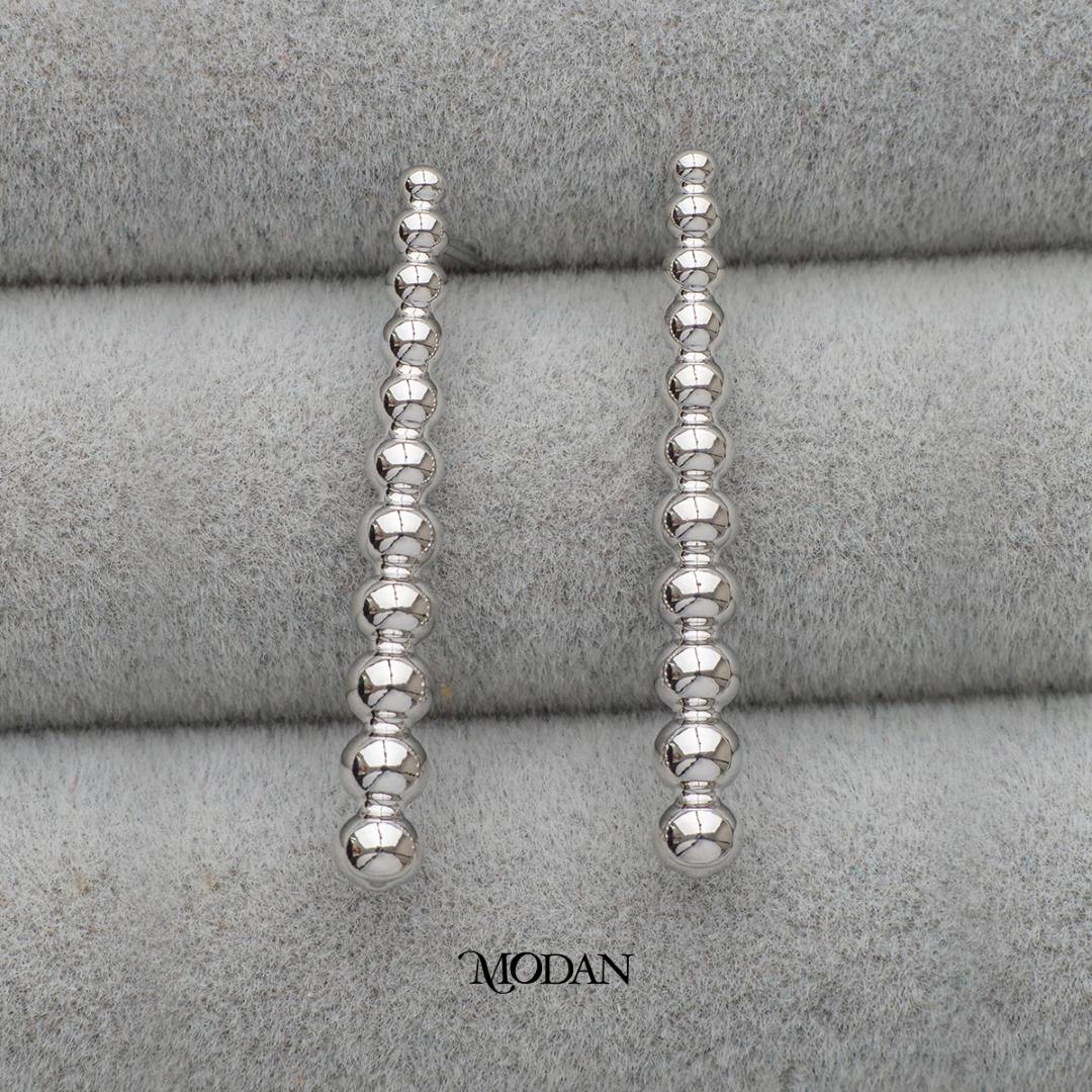 Long Beads Stud Earrings DIY Earrings Findings Pengait Anting Bola Panjang Hypoallergenic Gold Plated