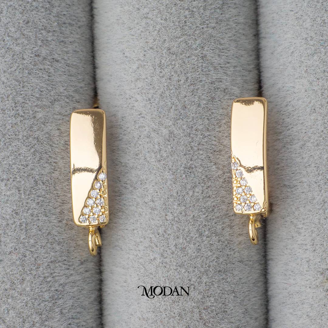 Micro Paved English Lock Half Earrings DIY Earrings Findings Pengait Anting Bulat Unfinished Hypoallergenic Gold Filled