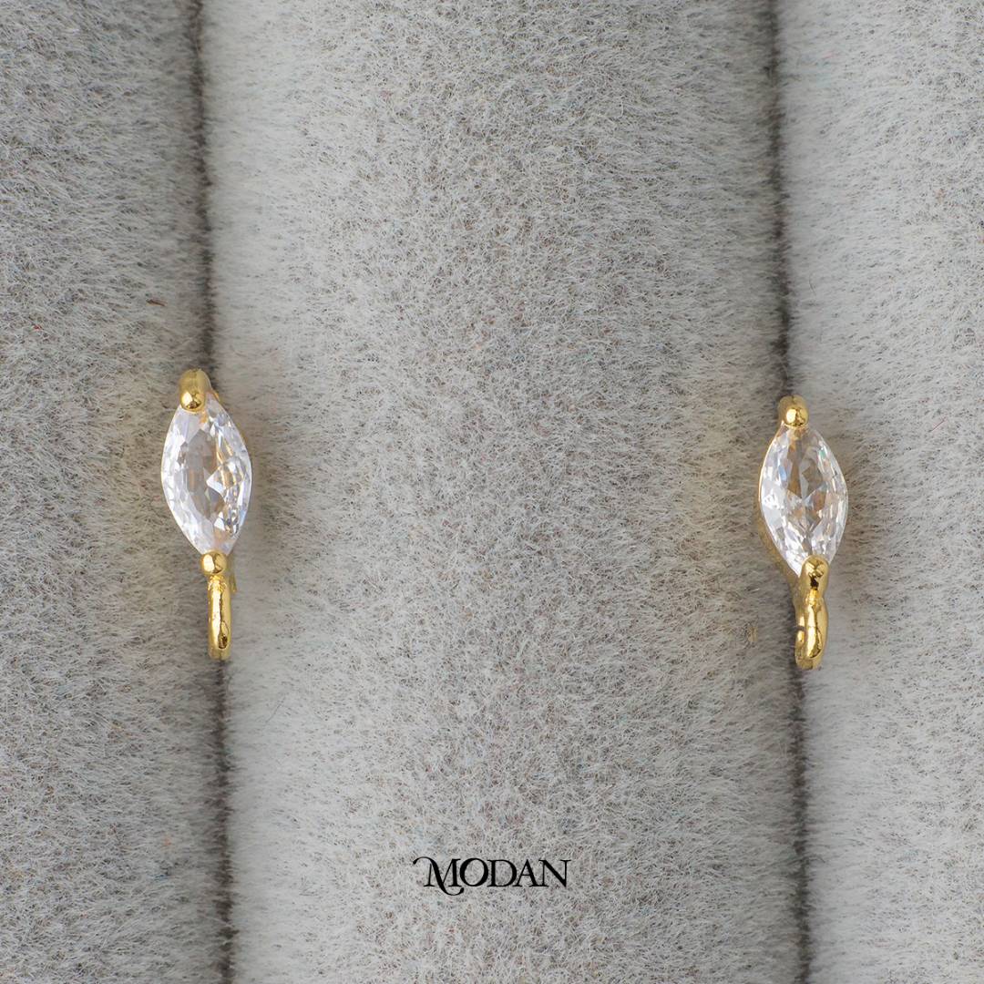 Mini Marquise Stud Earrings DIY Earrings Findings Pengait Anting Unfinished Hypoallergenic Gold Plated