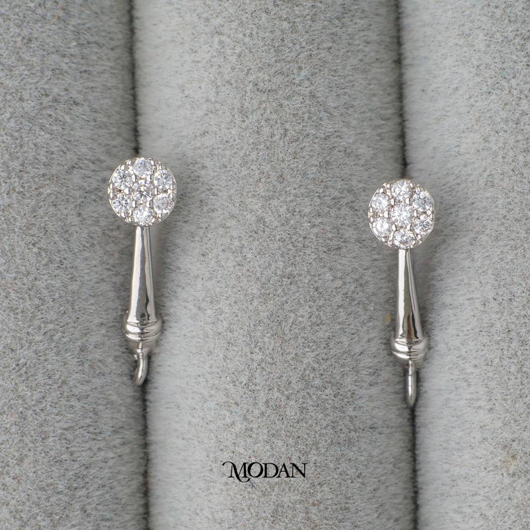 Micro Paved English Lock Earrings DIY Earrings Findings Pengait Anting Bunga Unfinished Hypoallergenic Gold Filled
