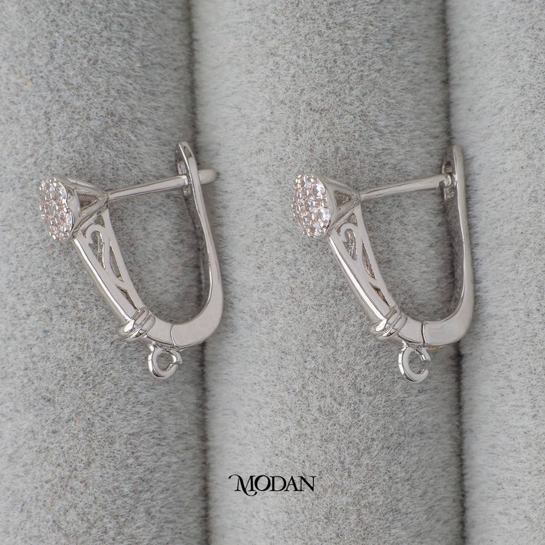 Micro Paved English Lock Earrings DIY Earrings Findings Pengait Anting Bunga Unfinished Hypoallergenic Gold Filled