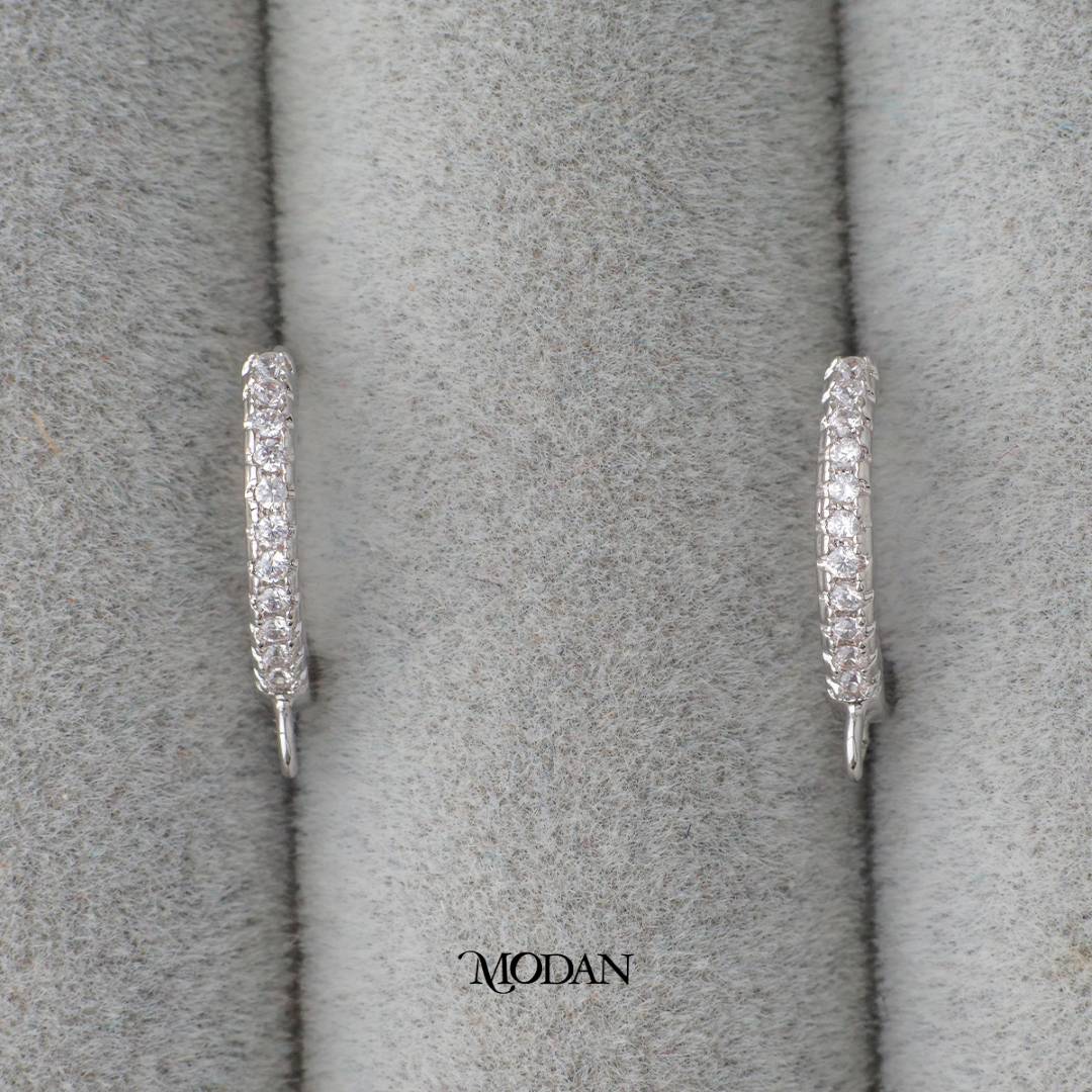 Cubic Zirconia Hoop DIY Earrings Findings Pengait Anting Bulat Unfinished Hypoallergenic Gold Filled