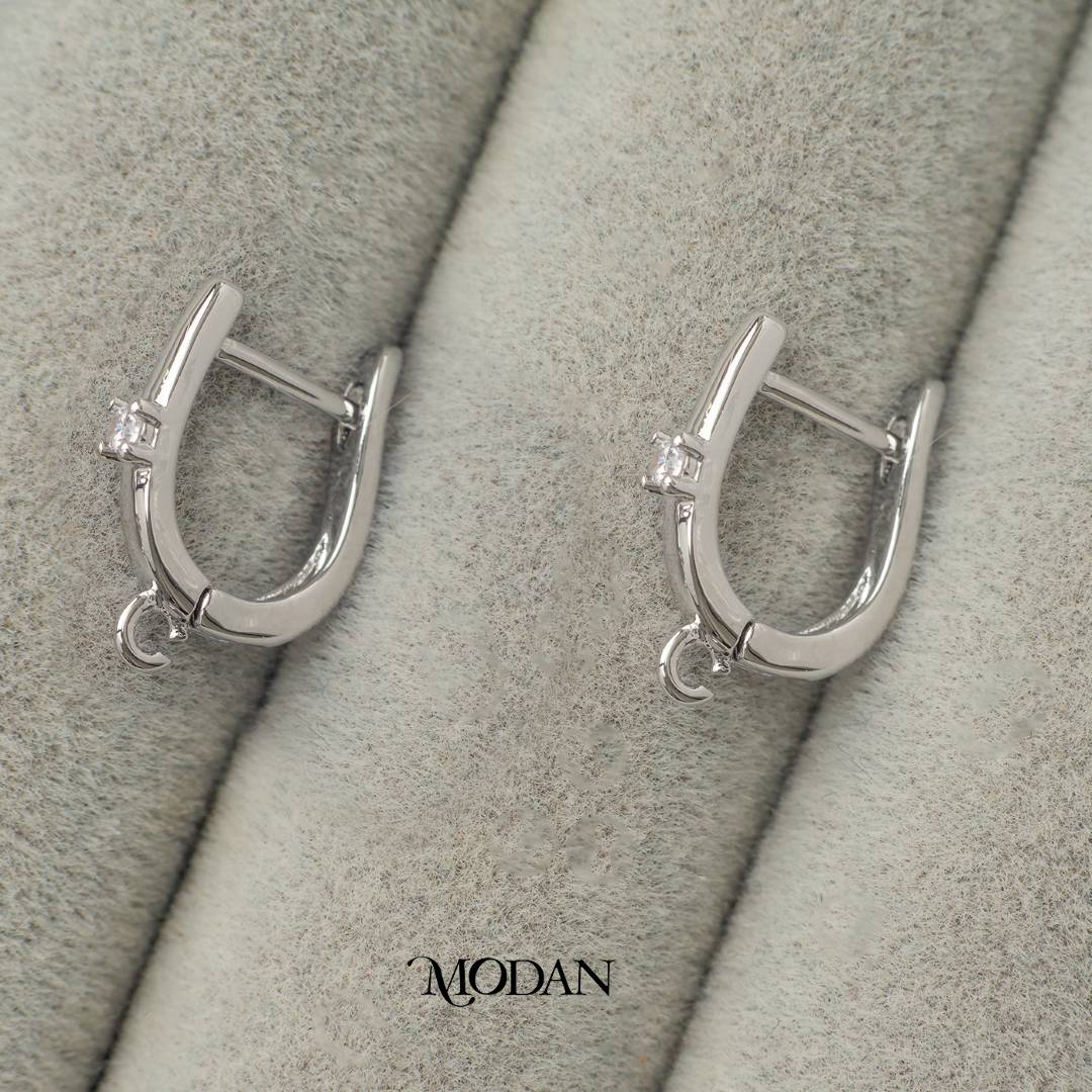 Solitaire English Lock Earrings DIY Earrings Findings Pengait Anting Mata Satu Unfinished Hypoallergenic Gold Filled