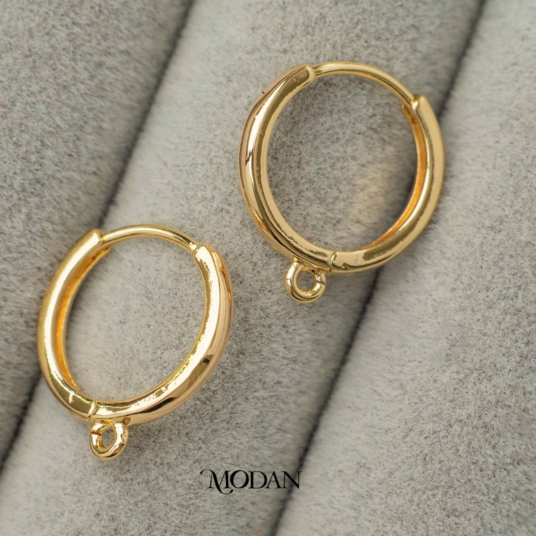(18mm) Plain Hoops Earring DIY Earrings Findings Pengait Anting Gantung Unfinished Hypoallergenic Gold Filled