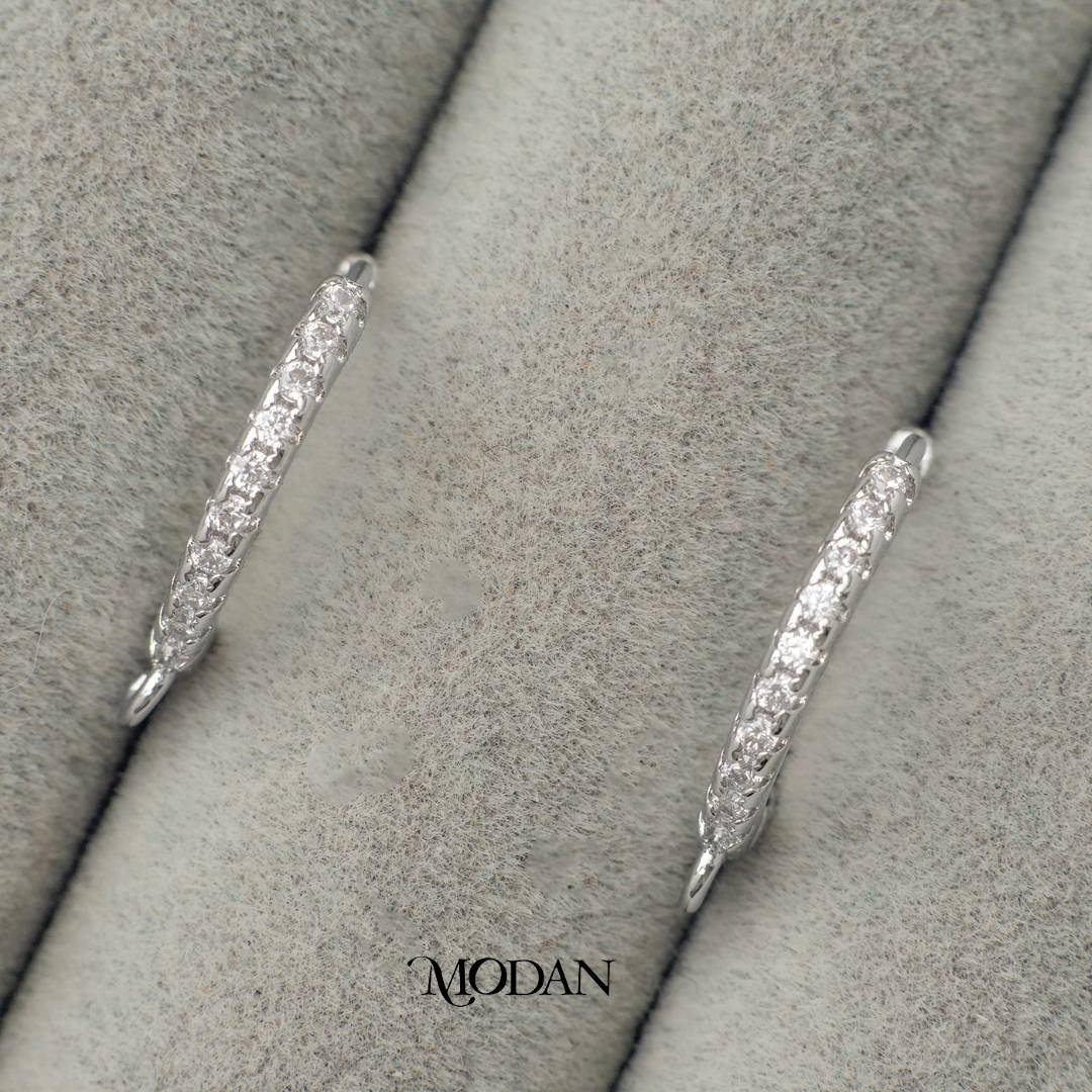 (18mm) Micro Paved  Zirconia Hoops Earring DIY Earrings Findings Pengait Anting Bulat Mata Pasir Unfinished Hypoallergenic Gold Filled