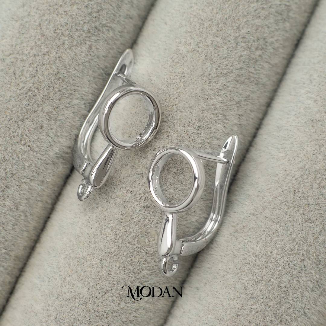 Geometric Round Drip English Lock Earrings DIY Earrings Findings Pengait Anting Polos Bulat Unfinished Hypoallergenic Gold Plated