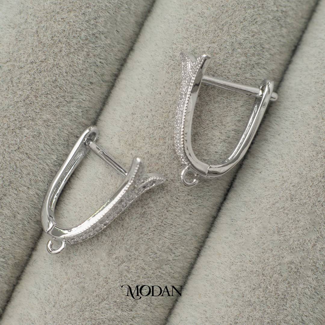 Ocean Whale Tail English Lock Earrings DIY Earrings Findings Pengait Anting  Anting Ekor Paus Unfinished Hypoallergenic Gold Filled