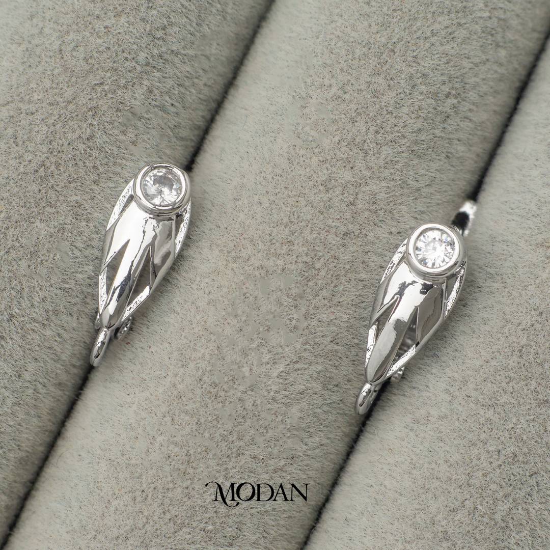 Leaf Shaped English Lock Earrings DIY Earrings Findings Pengait Anting Daun Elegant Unfinished Hypoallergenic Gold Plated