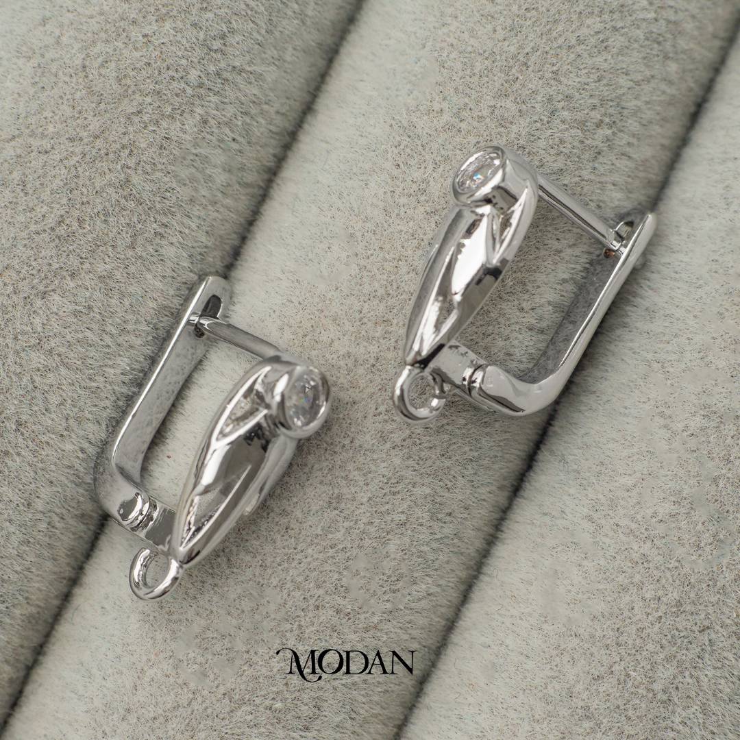Leaf Shaped English Lock Earrings DIY Earrings Findings Pengait Anting Daun Elegant Unfinished Hypoallergenic Gold Plated