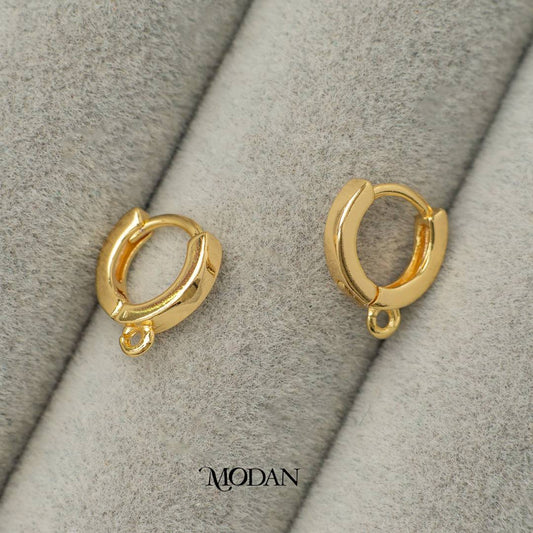 (11mm) Mini Plain Round Huggie Earring DIY Earrings Findings Pengait Anting Bulat Kecil Unfinished Hypoallergenic Gold Filled