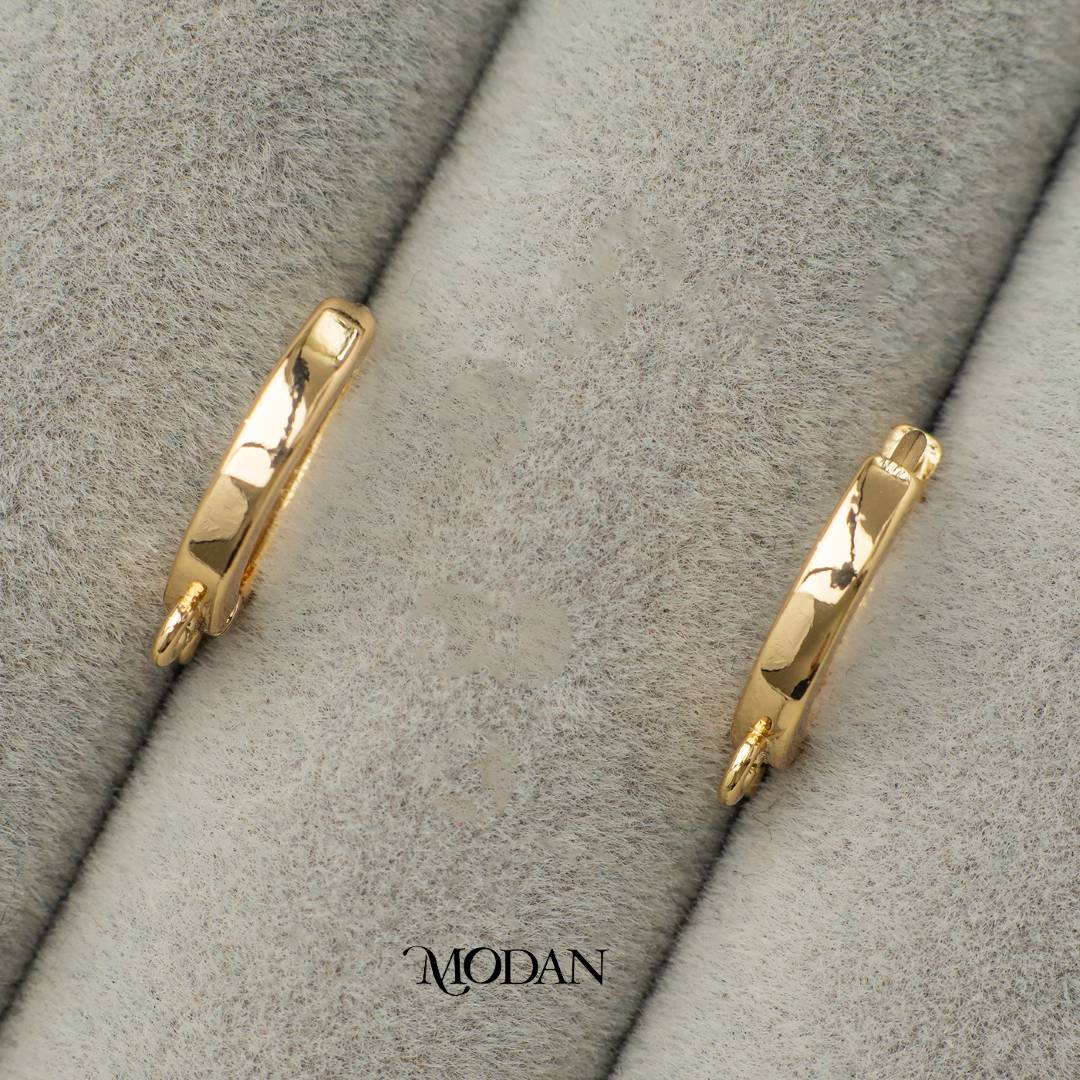 Double Plain Huggie Earring DIY Earrings Findings Pengait Anting Bulat Kecil Dua Pengait Unfinished Hypoallergenic Gold Filled