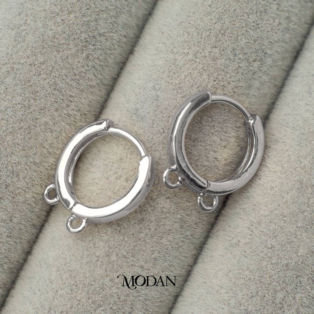 Double Plain Huggie Earring DIY Earrings Findings Pengait Anting Bulat Kecil Dua Pengait Unfinished Hypoallergenic Gold Filled