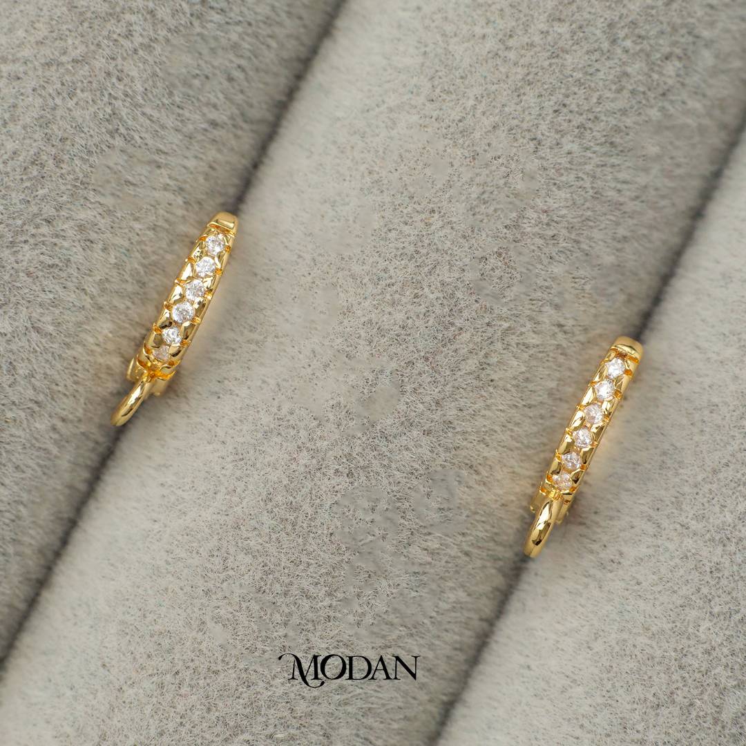 (12mm) Mini Micro Paved Round Huggie Earring DIY Earrings Findings Pengait Anting Bulat Kecil Unfinished Hypoallergenic Gold Filled