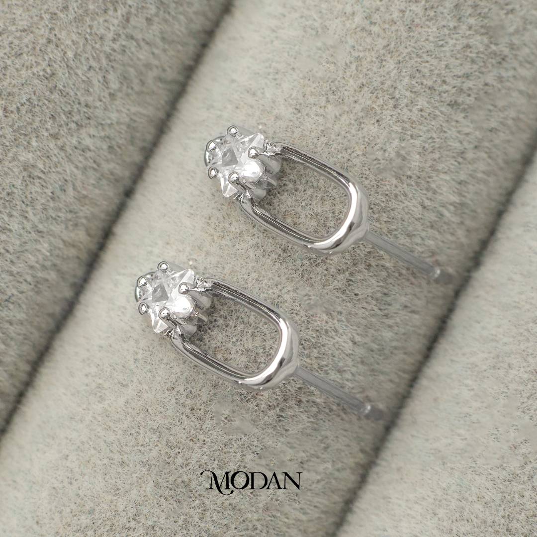 Star Shaped Cubic Zirconia Studs Earring DIY Earrings Findings Pengait Anting Tusuk Berlian Bintang Unfinished Hypoallergenic Gold Filled