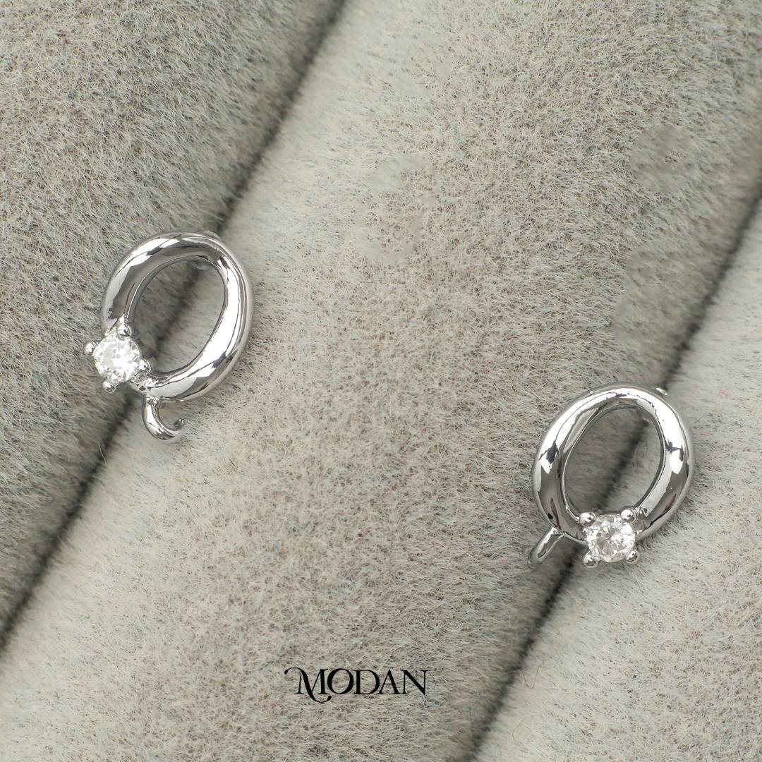 Oval Shaped Cubic Zirconia Studs Earring DIY Earrings Findings Pengait Anting Tusuk Berlian Bulat Unfinished Hypoallergenic Gold Filled