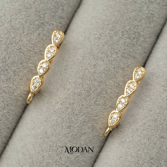 Multiple Teardrop English Lock DIY Earrings Findings Pengait Anting Tetes Air Mata Unfinished Hypoallergenic Gold Filled