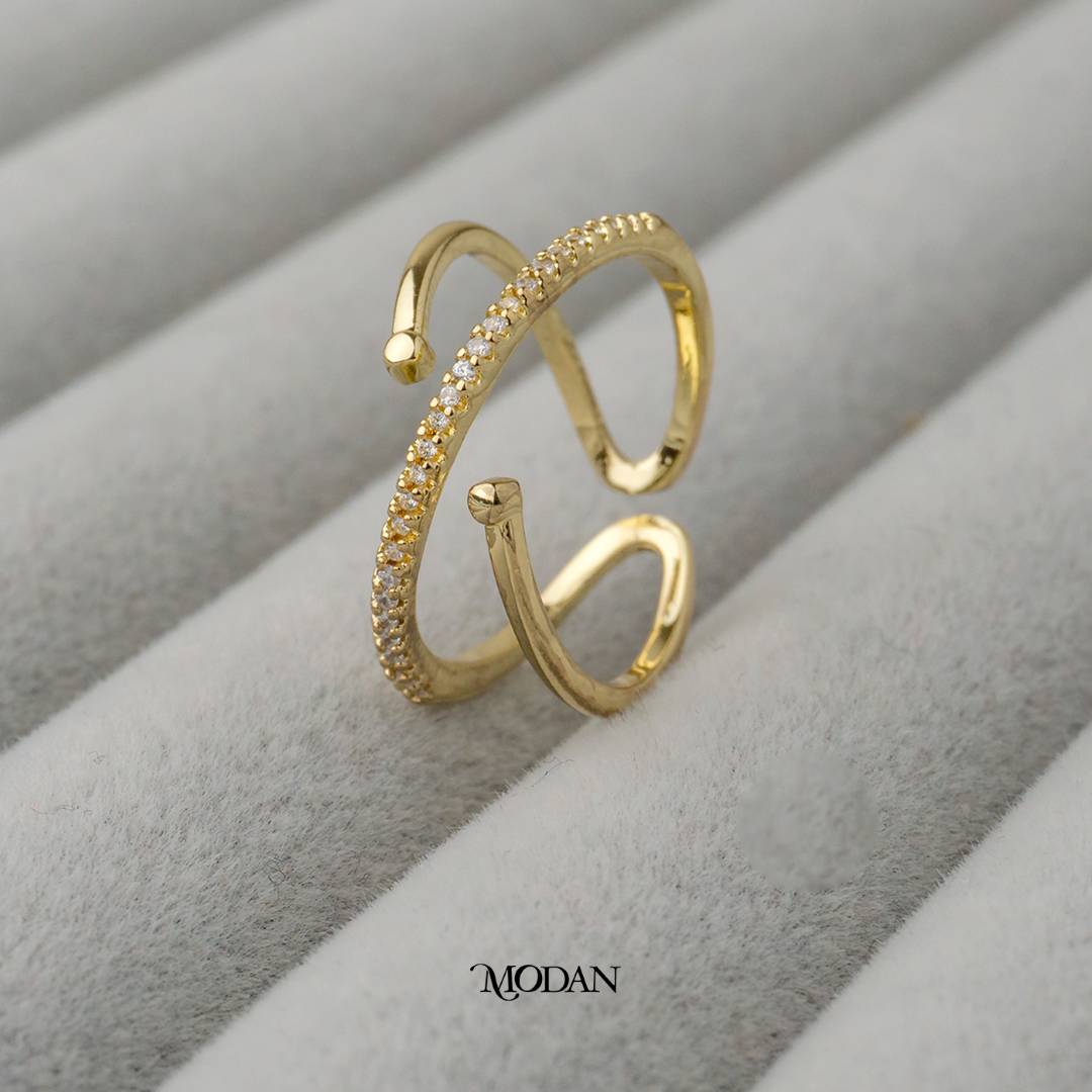 Cross Adjustable Ring Cincin Bentuk Silang Adjustable Hypoallergenic Gold Plated