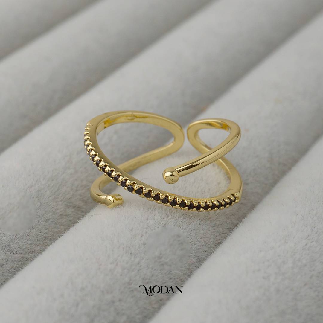 Cross Adjustable Ring Cincin Bentuk Silang Adjustable Hypoallergenic Gold Plated