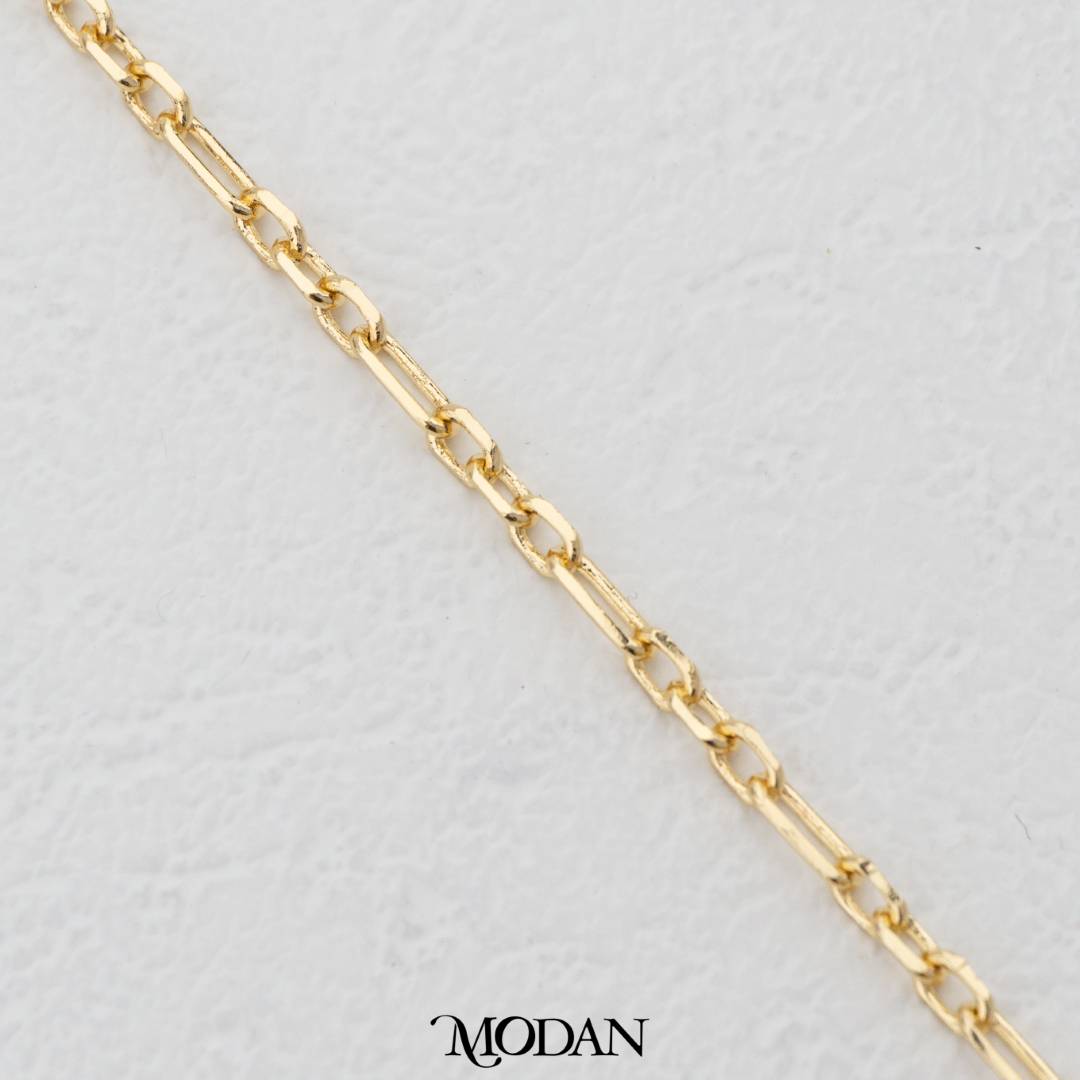 (1 meter) Oval and Rectangular Paper Clip Chain Unfinished DIY Chain Rantai Kalung Gelang Meteran Hypoallergenic Gold Filled