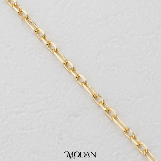 (1 meter) Oval and Rectangular Paper Clip Chain Unfinished DIY Chain Rantai Kalung Gelang Meteran Hypoallergenic Gold Filled