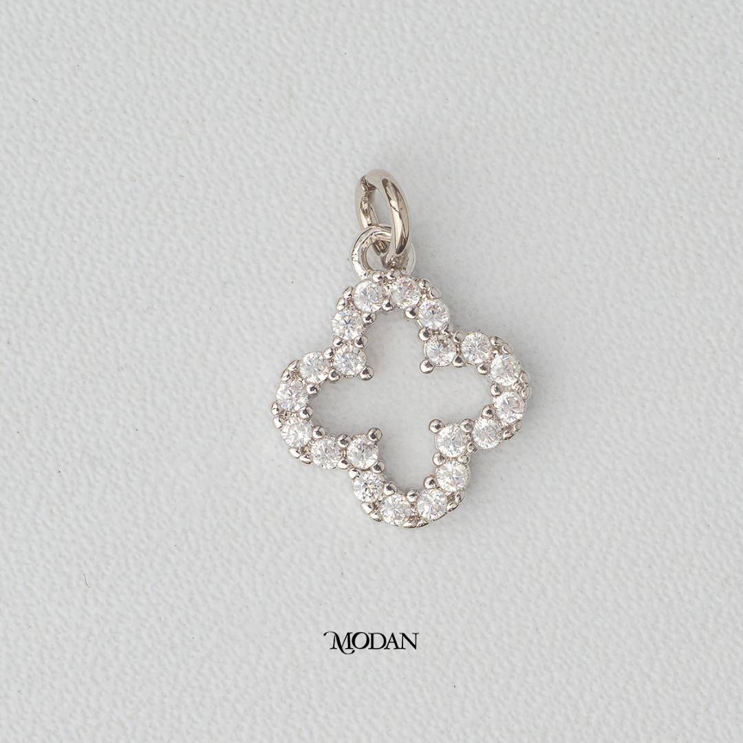 Lucky Leaf Clover DIY Charm Liontin Kaberuntungan Daun Semanggi Hypoallergenic Gold Filled