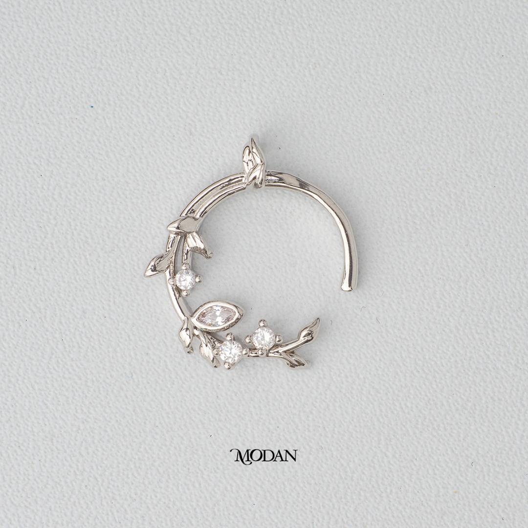 Flower Leaf Wreath Shaped Zirconia DIY Charm Liontin Bunga Hypoallergenic Gold Plated