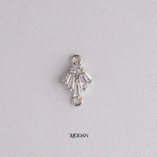 Baguette Dress Mini DIY Connector Liontin Konektor Cubic Zirconia Hypoallergenic Gold Filled