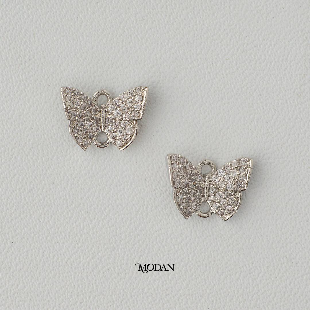 Mini Micro Paved Butterfly Mariposa Animal DIY Connector Liontin Konektor Kupu - Kupu Hypoallergenic Gold Plated