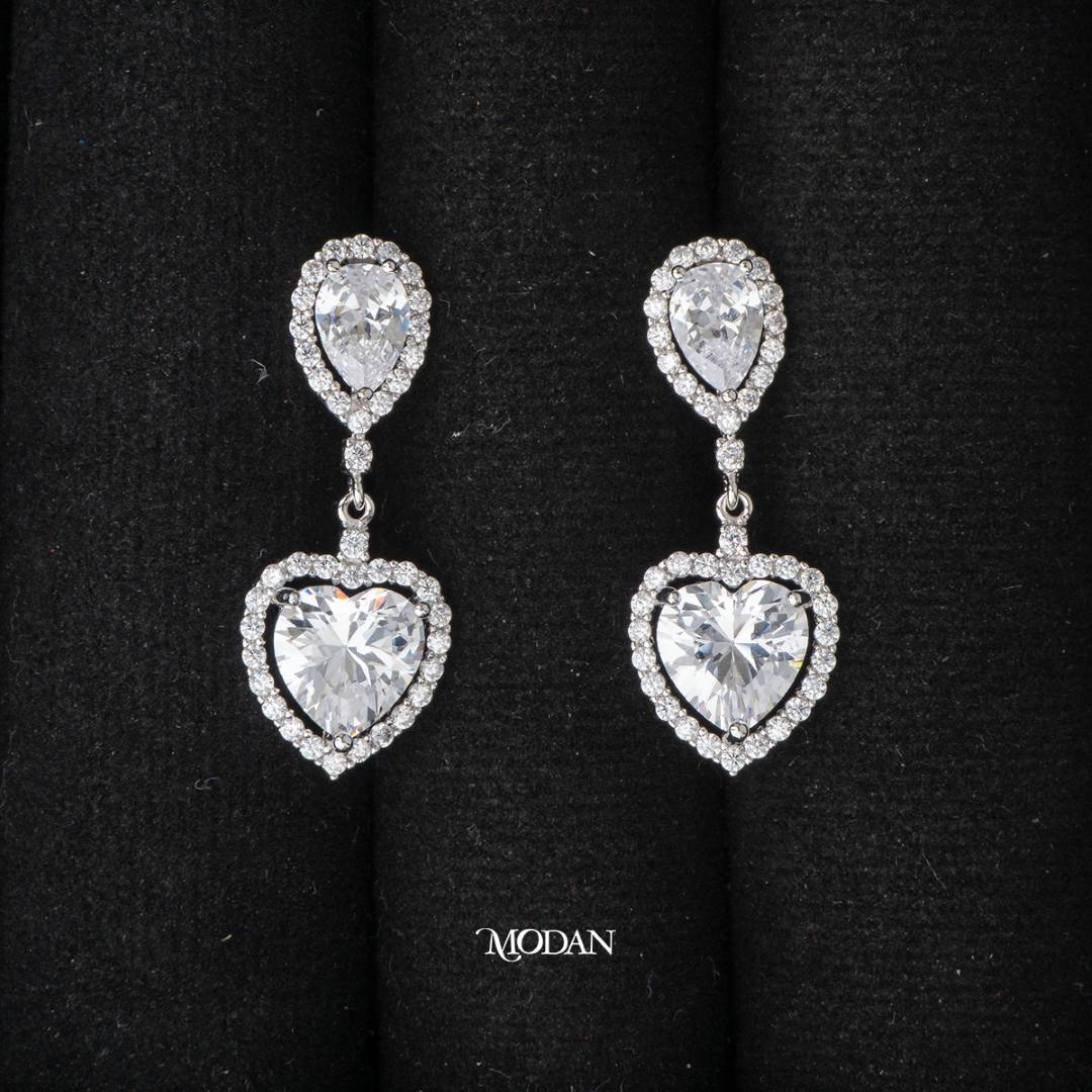 Valentine 2025 Heart Drop Earrings Anting Pesta Hati Elegant Gold Plated