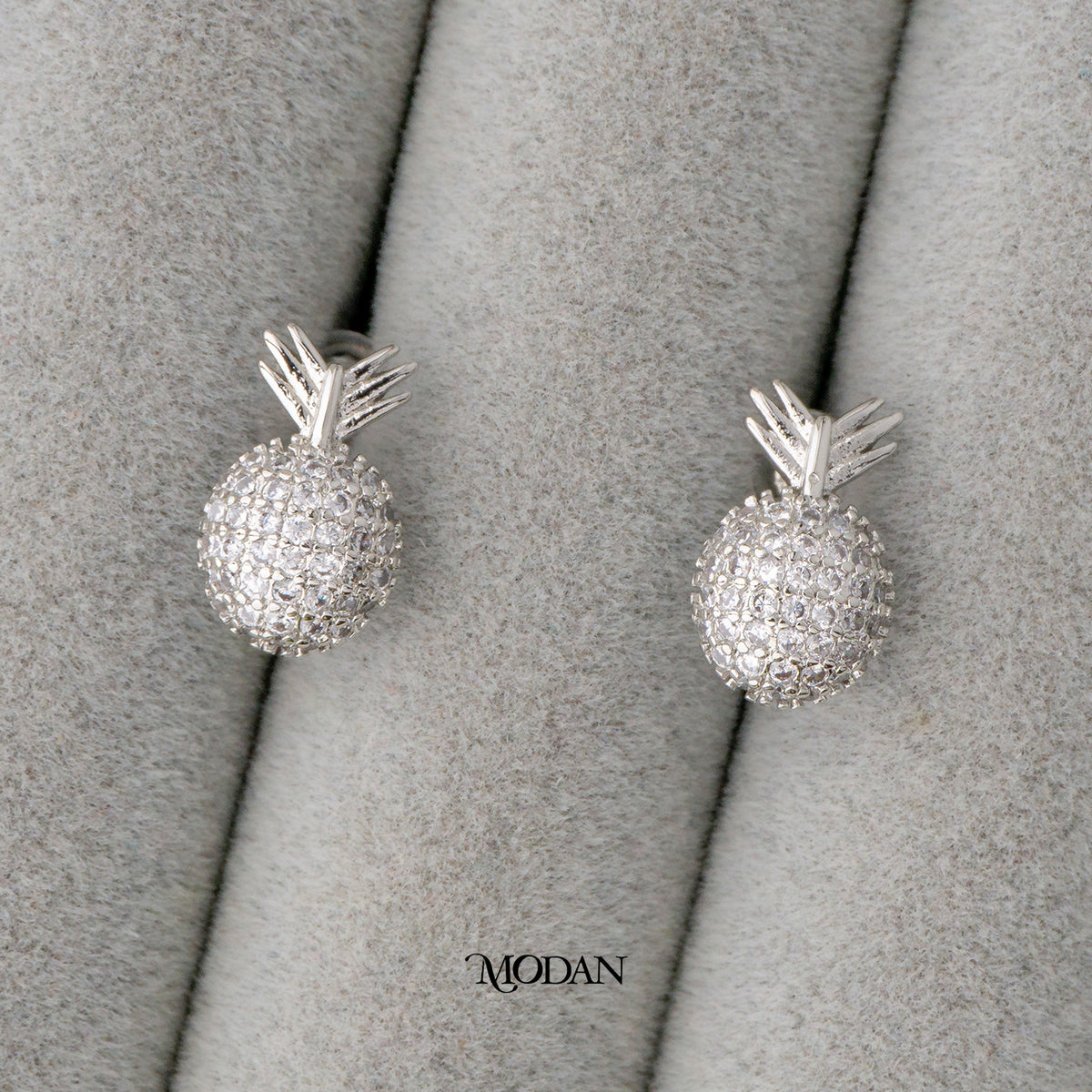 Cute Tropical Pineapple Food Mini Stud Earrings Anting Tusuk Nanas Hypoallergenic