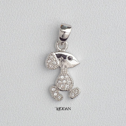Micro Paved Dog Puppy Pendant DIY Pendant Liontin Anjing Berlian Pasir Hypoallergenic Gold Filled
