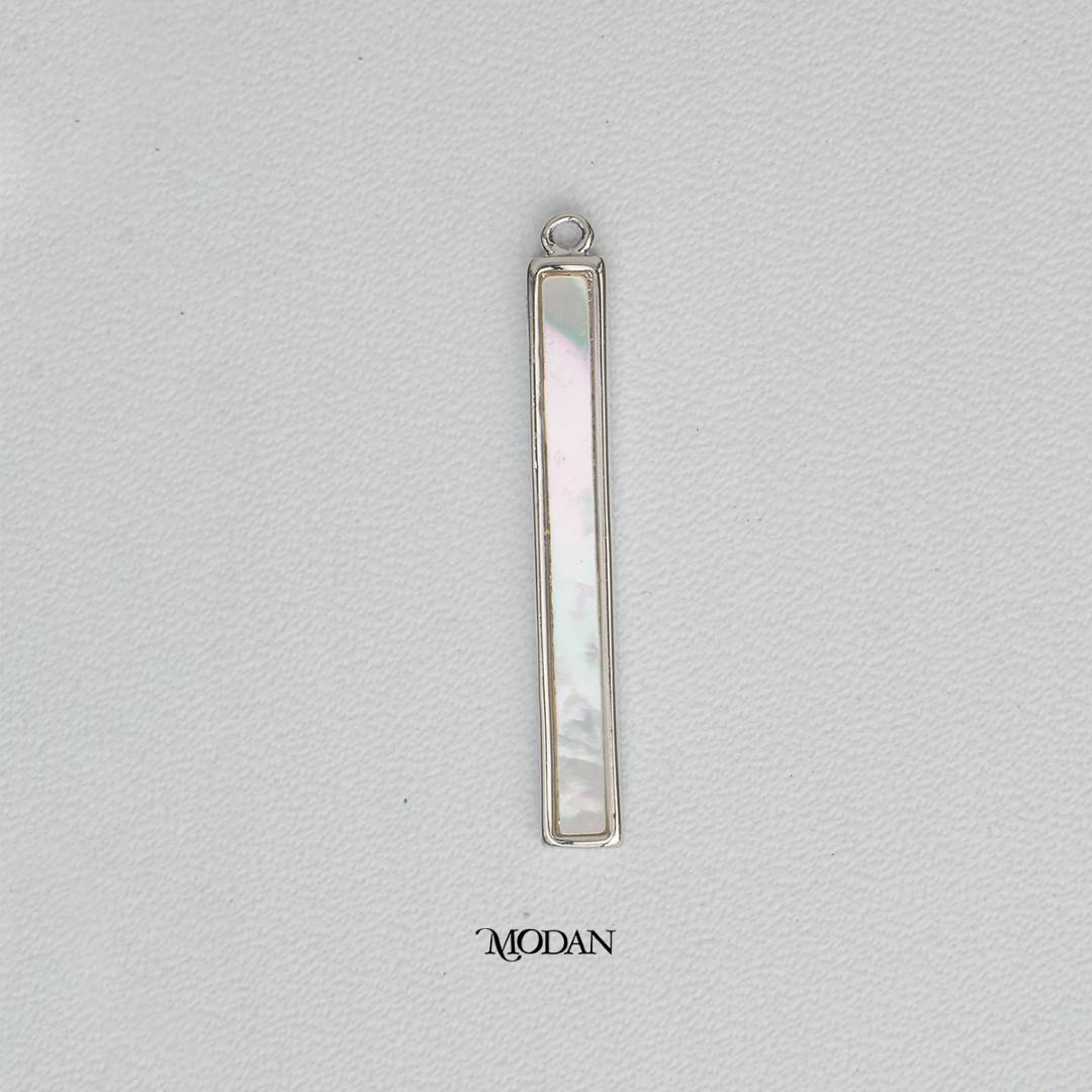 Mother of Pearl Simple Bar DIY Pendant Liontin Kalung MOP Persegi Panjang Hypoallergenic Gold Filled