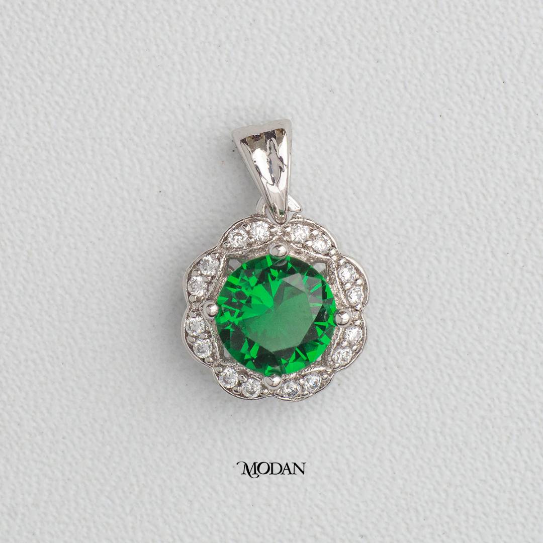 Sapphire Blue Green Red Black Pendant DIY Pendant Liontin Bandul Kalung Bulan Lahir Warna - Warni Hypoallergenic Gold Plated