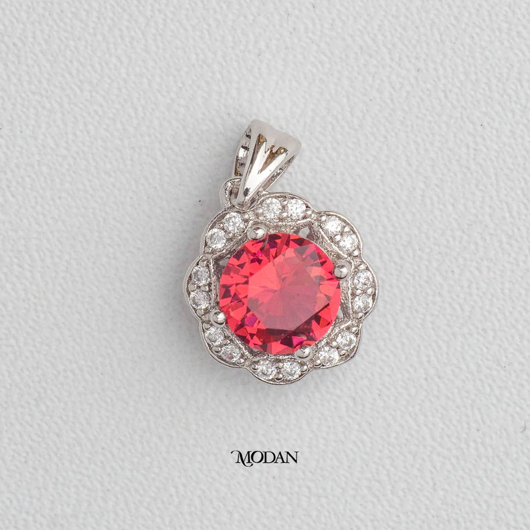 Sapphire Blue Green Red Black Pendant DIY Pendant Liontin Bandul Kalung Bulan Lahir Warna - Warni Hypoallergenic Gold Plated