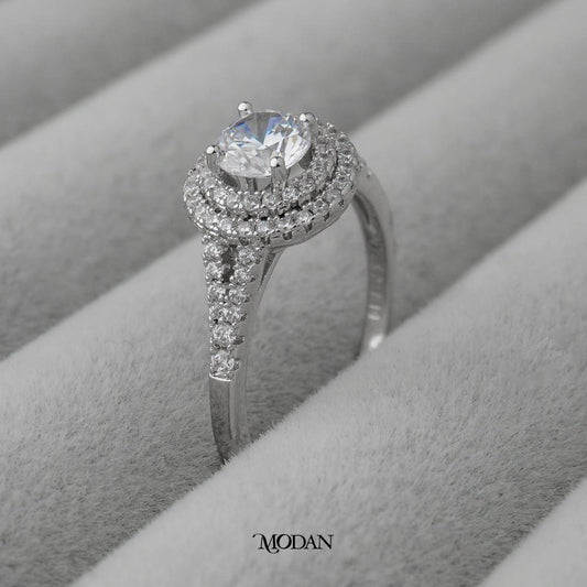 Minimalist Micro Paved Solitaire Wedding Ring Cincin Minimalist Hypoallergenic Gold Plated