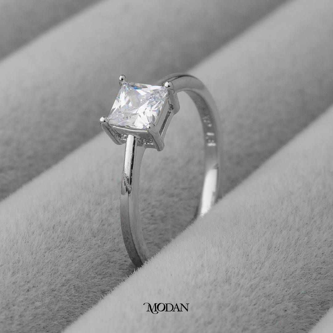 Minimalist Square Wedding Ring Cincin Minimalist Polos Kotak Hypoallergenic Gold Plated