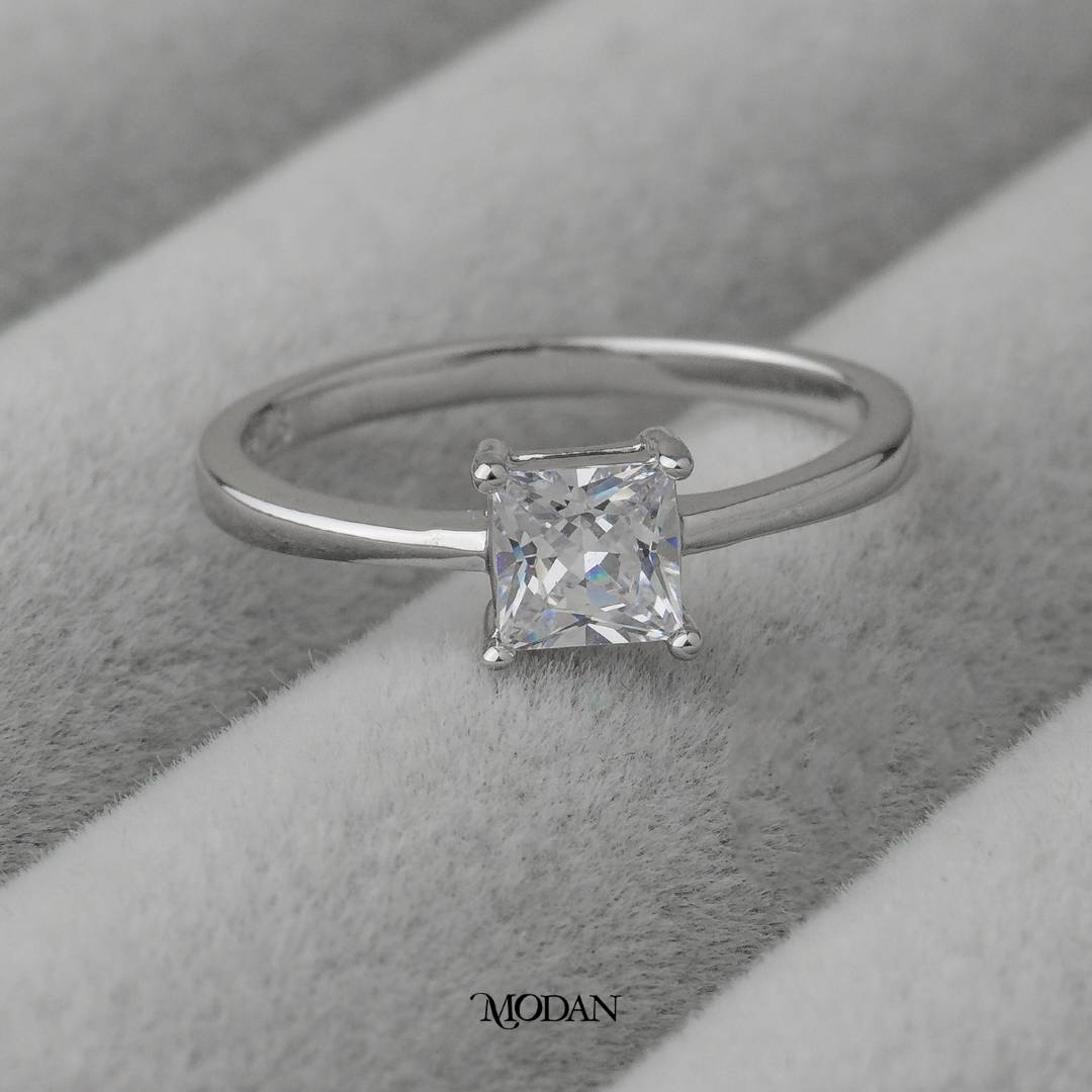 Minimalist Square Wedding Ring Cincin Minimalist Polos Kotak Hypoallergenic Gold Plated