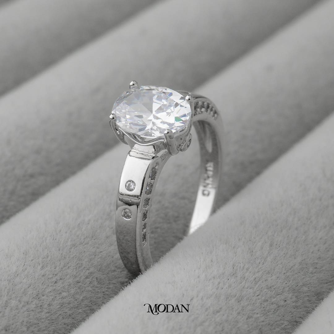 Chunky Oval Band Wedding Ring Cincin Oval Hypoallergenic Gold Plated