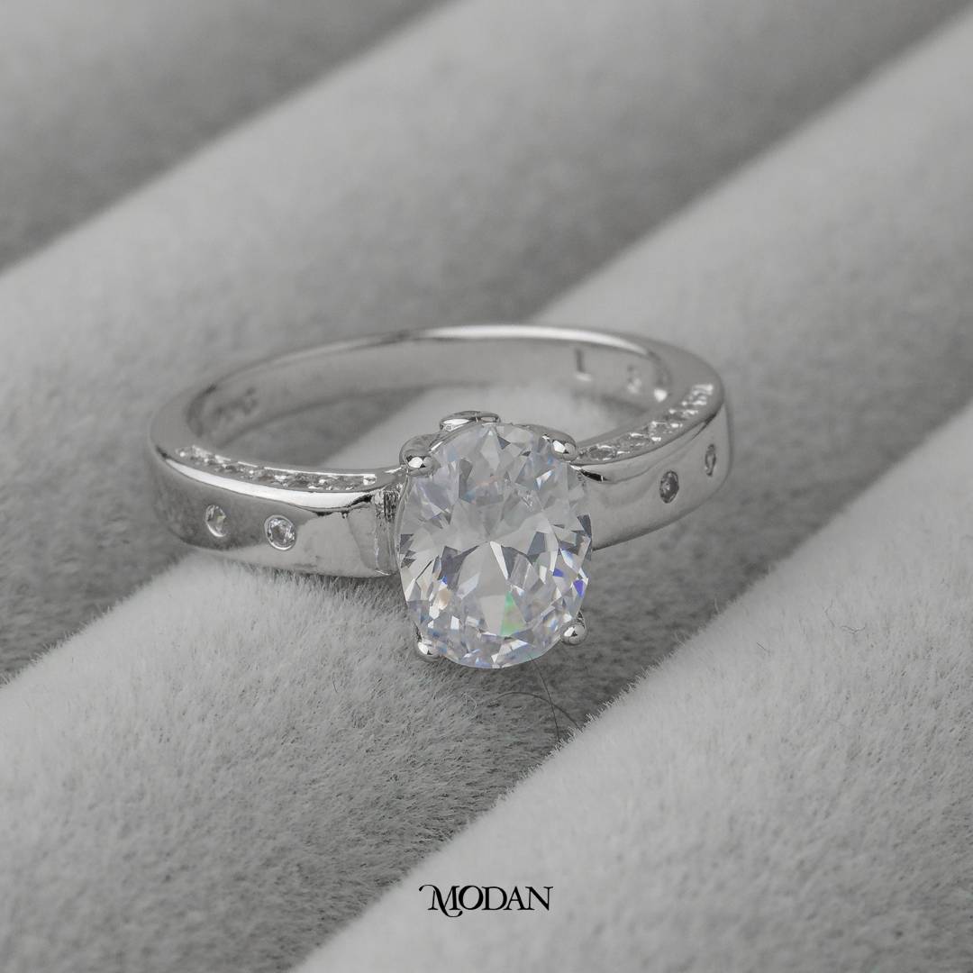 Chunky Oval Band Wedding Ring Cincin Oval Hypoallergenic Gold Plated